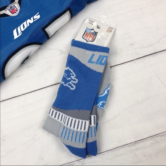 Detroit Lions Sport Crew Fan Socks NFL Men’s Large - Picture 5 of 7